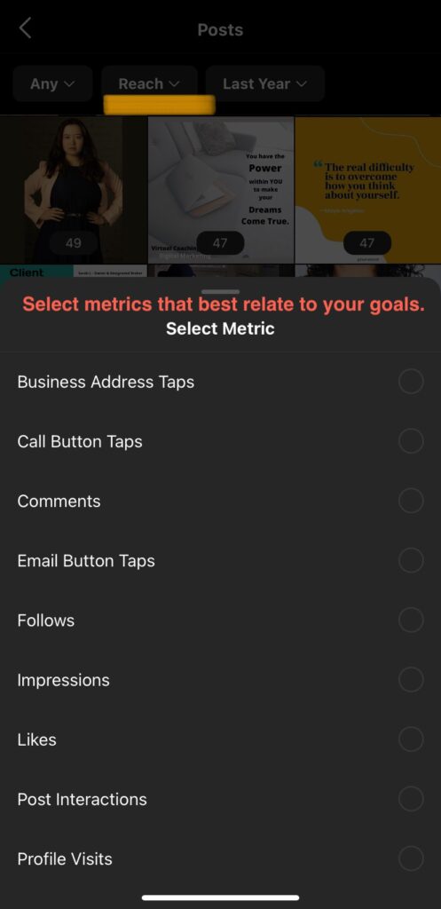 Instagram profile metrics