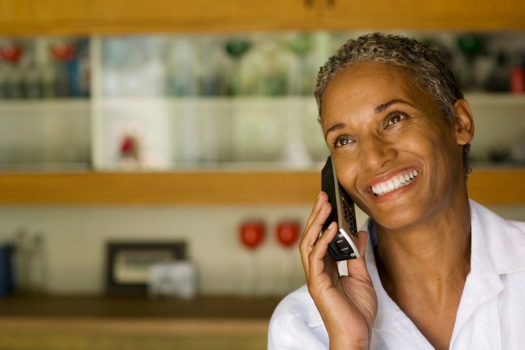 Woman talking on the phone